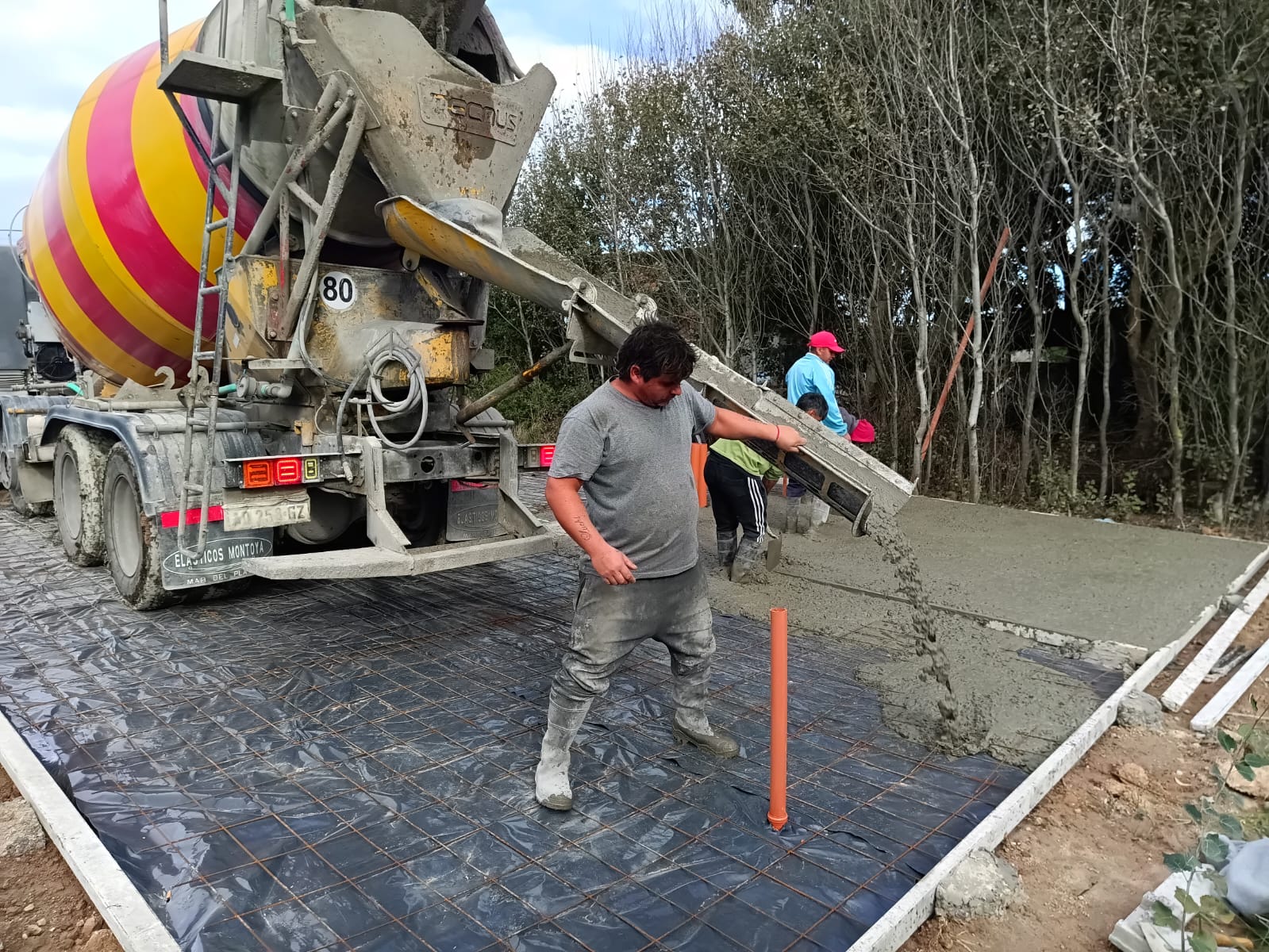 Platea de hormigón para vivienda